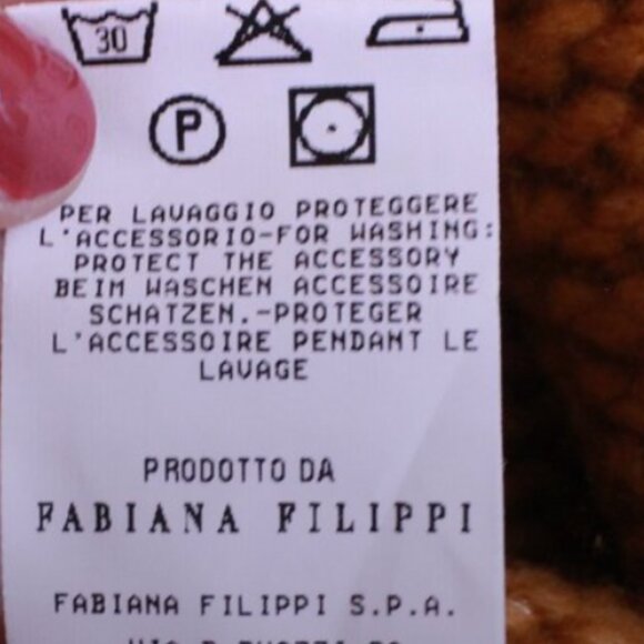 Fabiana Flippi Merino Wool Blend Mock Neck Zip Up Sweater Brown Orange - Picture 6 of 12